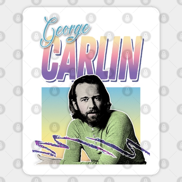 George Carlin - Retro Aesthetic Design Sticker by DankFutura